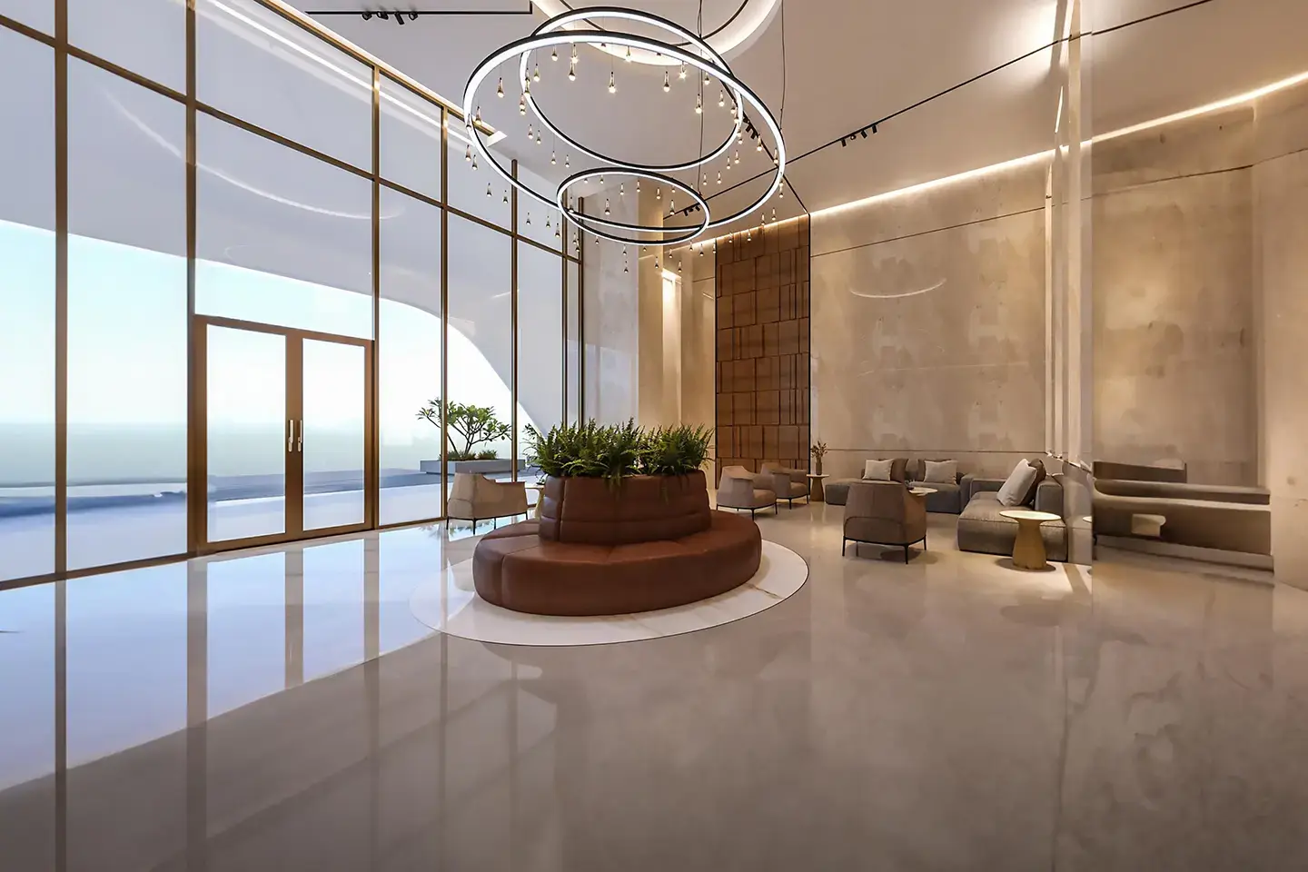Reception area of Laval Marina Tower