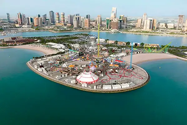 Image of island resort in the Lusail Marina district in Qatar